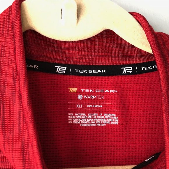Tek Gear Warm Tek Quarter Zip Red Fleece textured - Picture 5 of 7